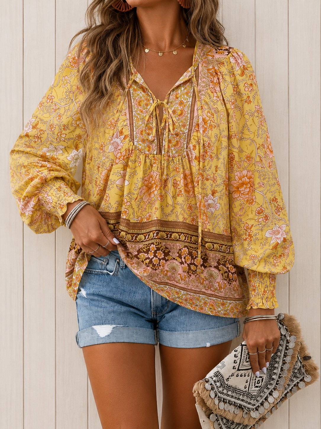 Aurora | Blusa elegante de estampado floral