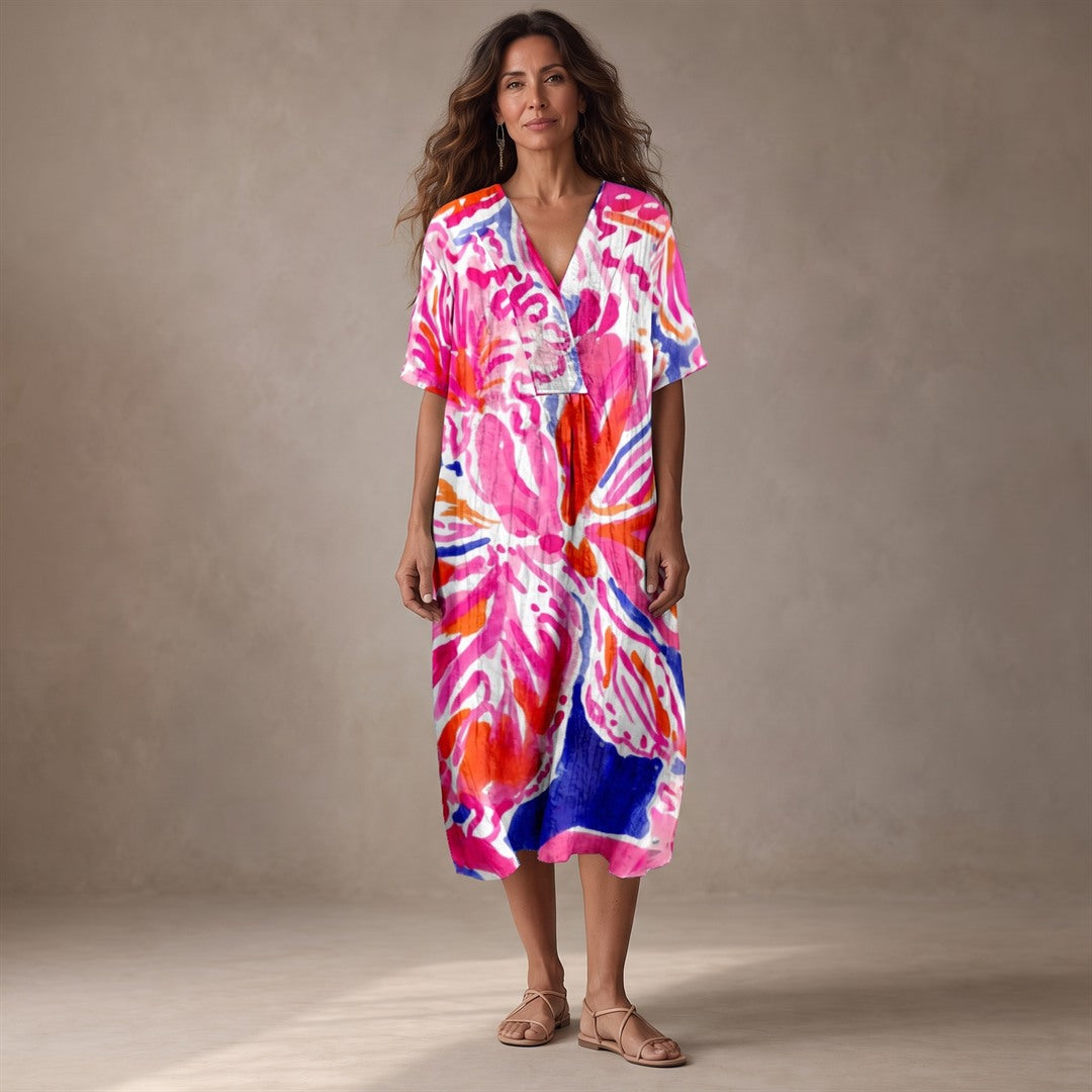 Eugenia | Vestido de Verano Tie-Dye de Colores Vibrantes