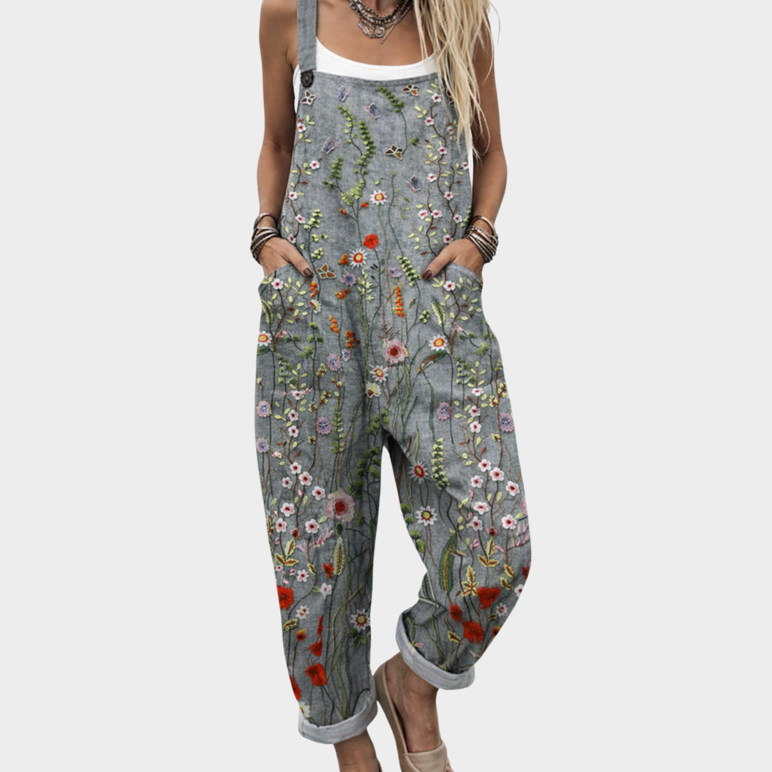 Ángela | Mono estampado cómodo de pernera ancha