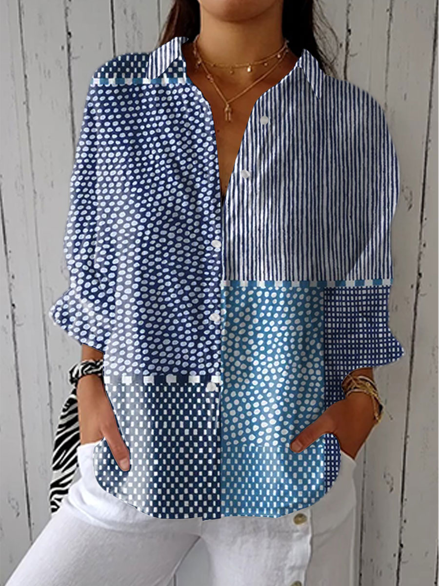 Gema | Blusa patchwork océano