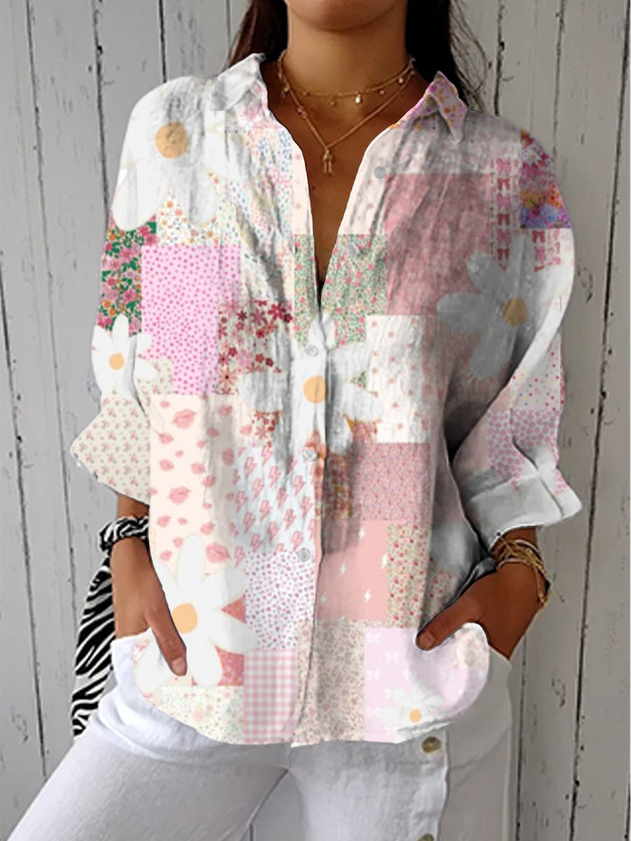 Diana | Blusa patchwork de margaritas