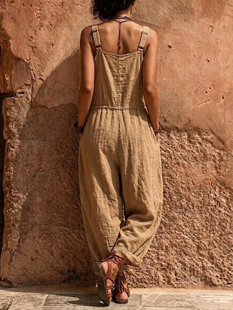 Yaiza | Mono bohemio de algodón y lino