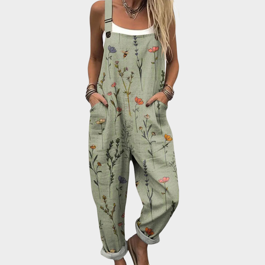 Gema | Mono estampado cómodo de pernera ancha