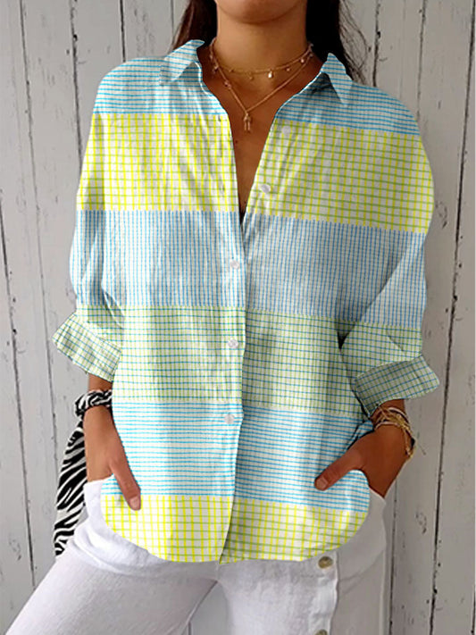 Clara | Blusa de cuadros pastel