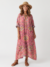 Margarita | Vestido Midi Estampado con Bolsillos