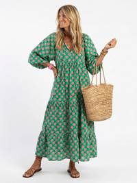 Carmela | Vestido Midi Floral con Volantes
