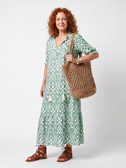 Florencia | Vestido Midi Bohemio con Pompones