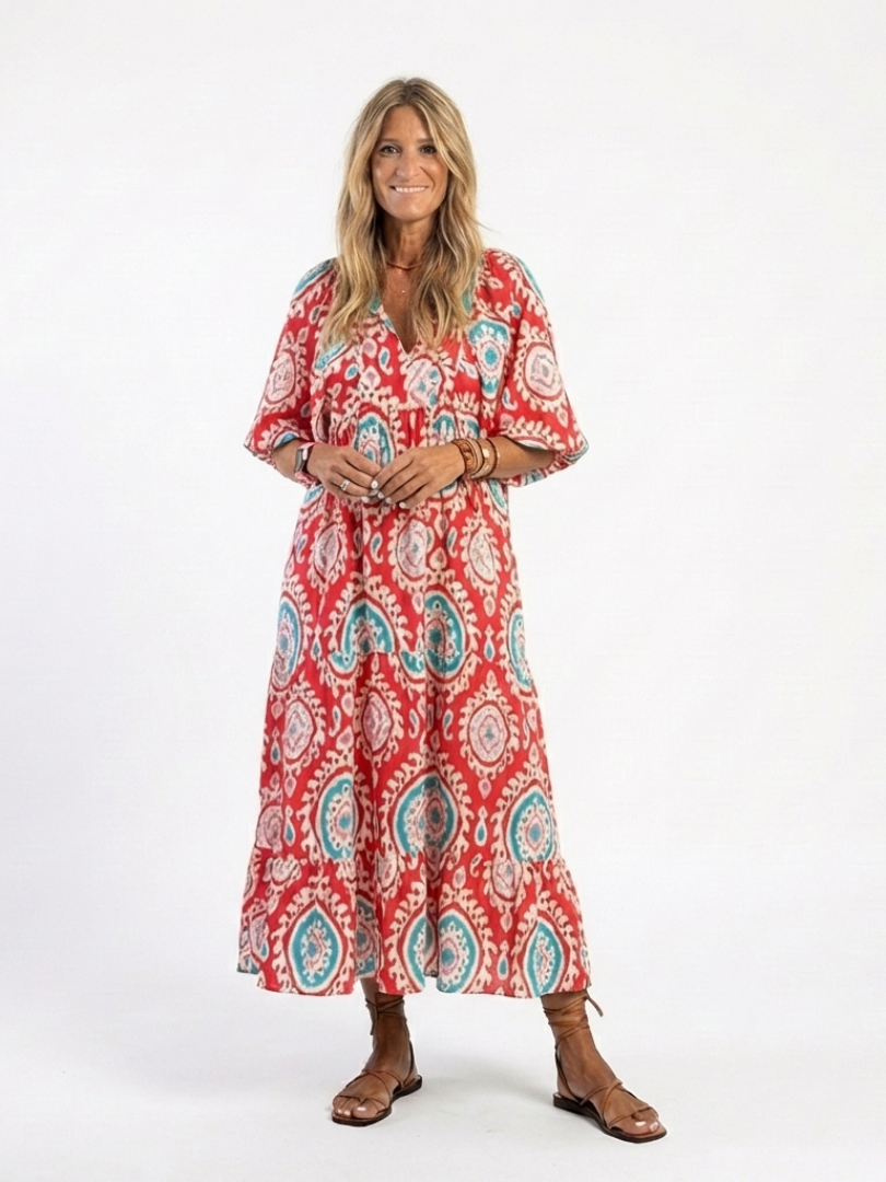 Martina | Vestido Midi Estampado Cachemir