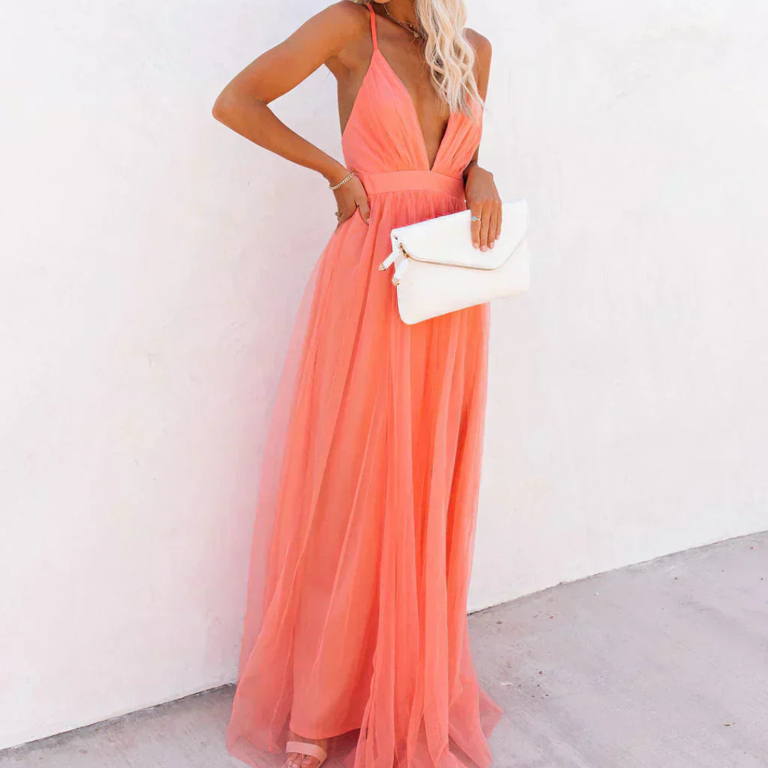 Coral | Maxivestido Luz Coral