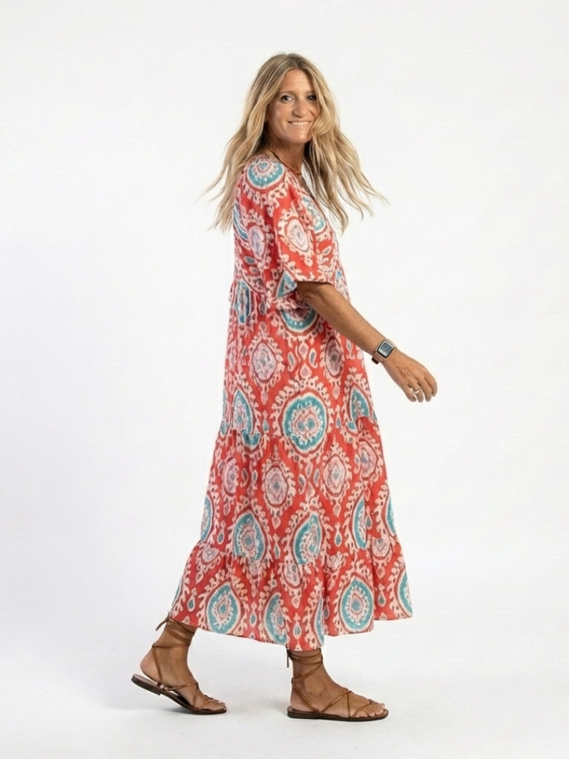 Martina | Vestido Midi Estampado Cachemir