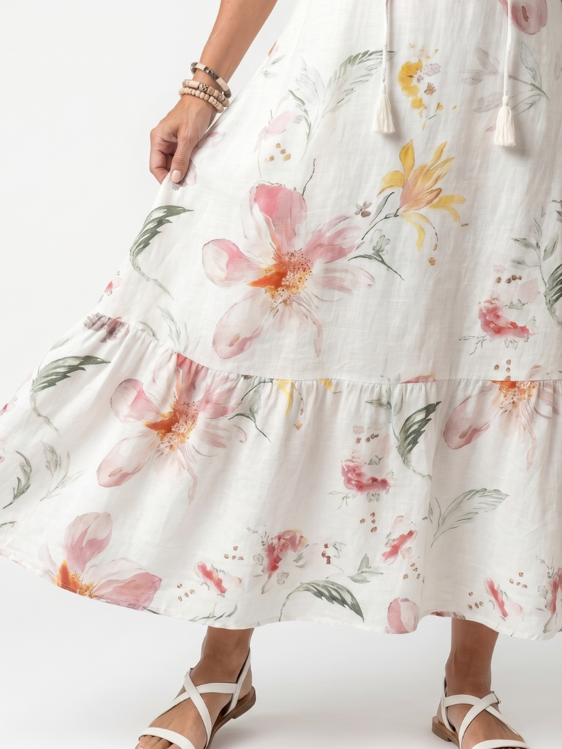 Paulina | Vestido Midi Floral con Volantes