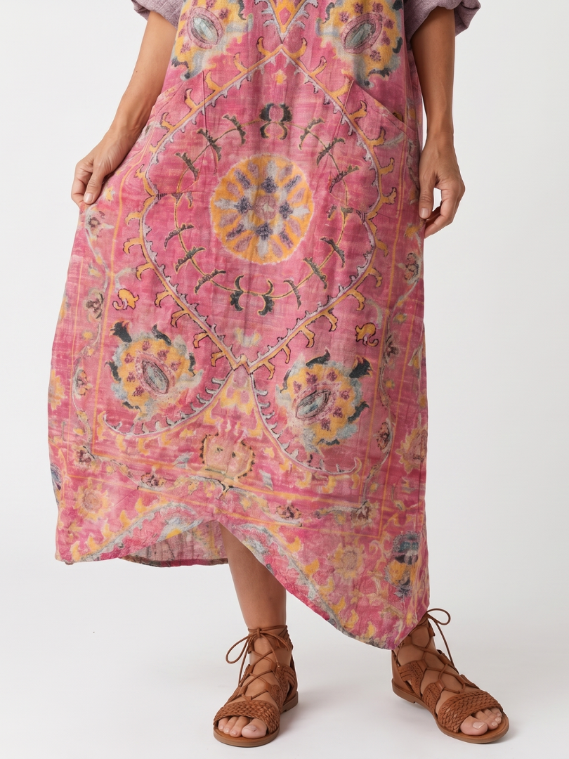 Margarita | Vestido Midi Estampado con Bolsillos