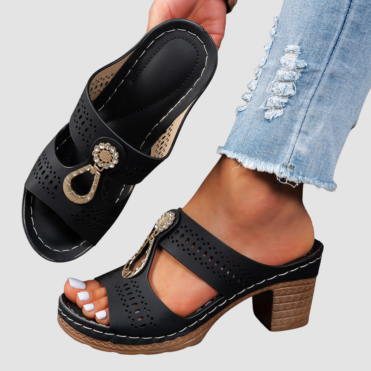 Isabella™ | Sandalias de tacón alto ortopédicas para mayor comodidad