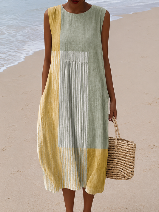 Nieves | Vestido Midi Estampado sin Mangas