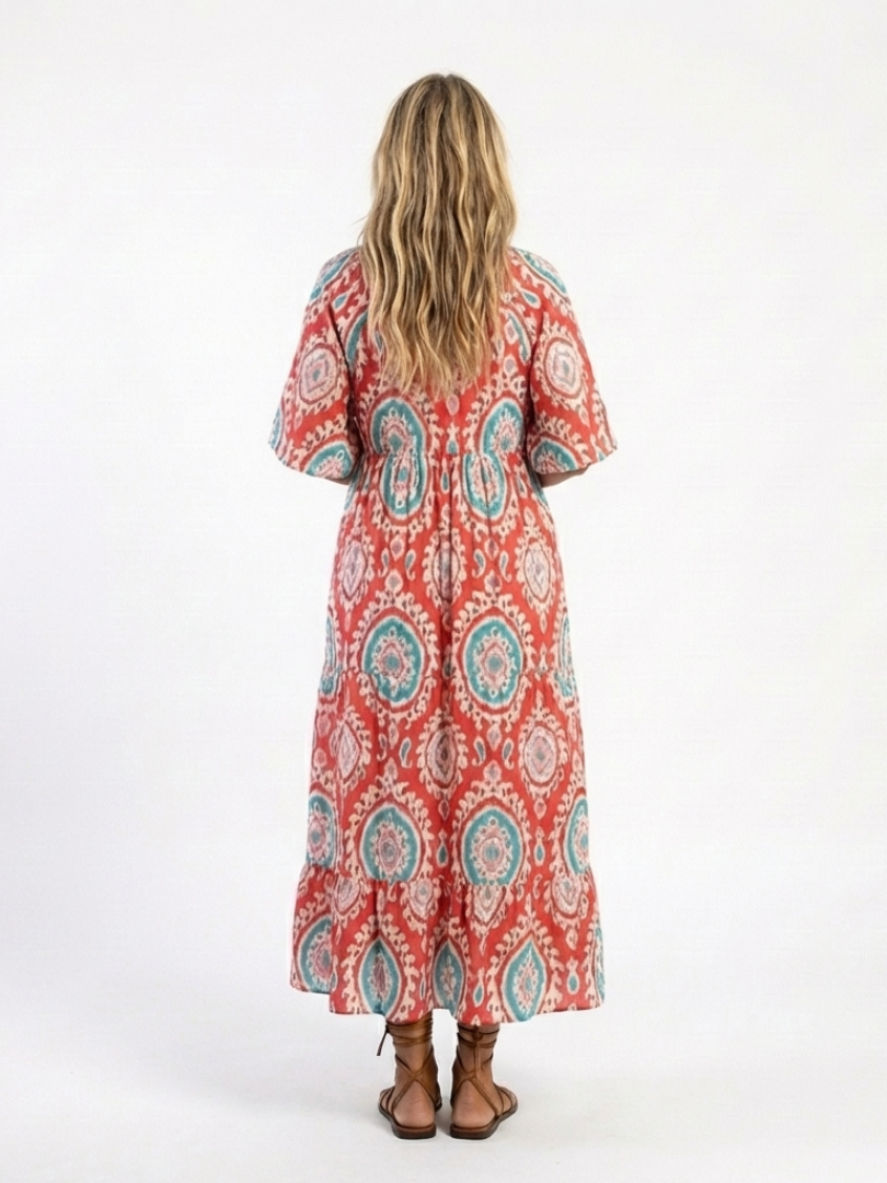 Martina | Vestido Midi Estampado Cachemir