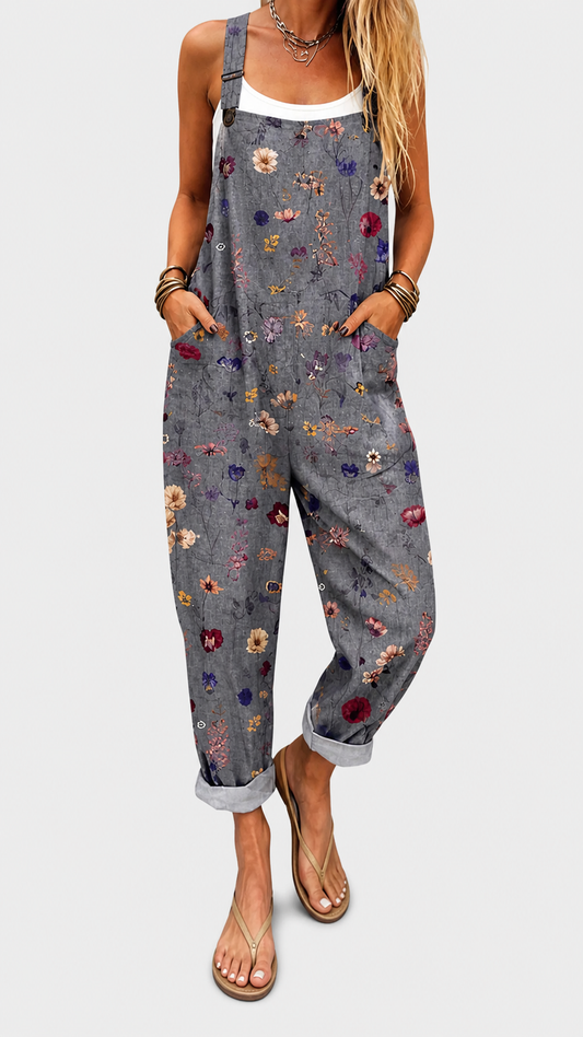 Cristina | Mono estampado cómodo de pernera ancha