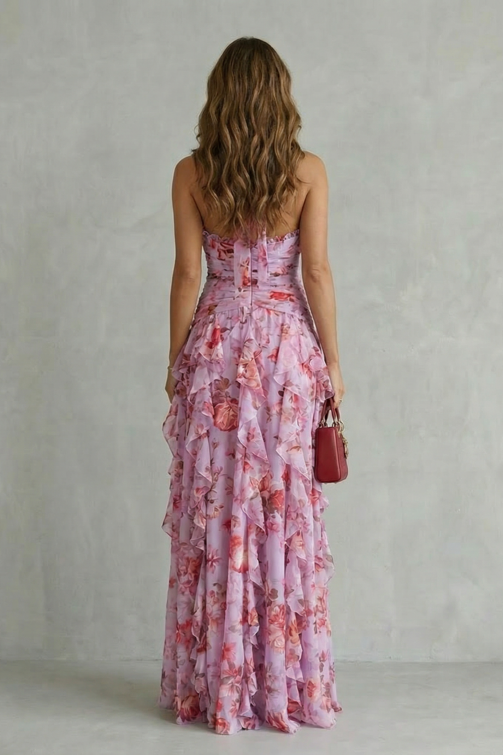 Rosaura | Vestido Largo con Cascada de Rosas