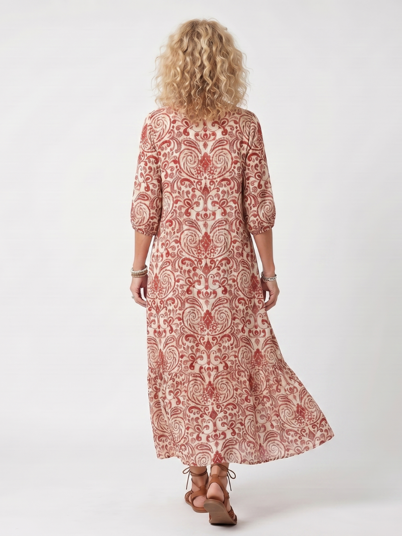 Lucía | Vestido Midi Bohemio con Pompones