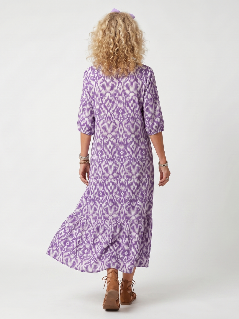 Begoña | Vestido Midi Estampado con Pompones