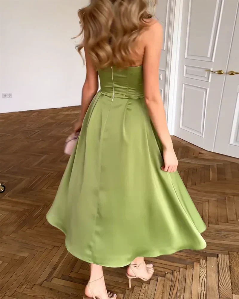 Lorena | Vestido Midi Elegante sin Tirantes