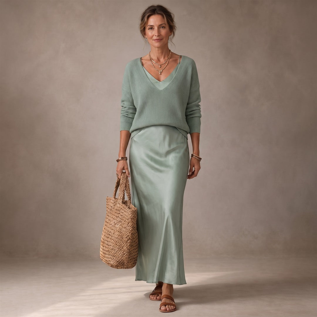 Anabel | Vestido Midi Satinado Elegante