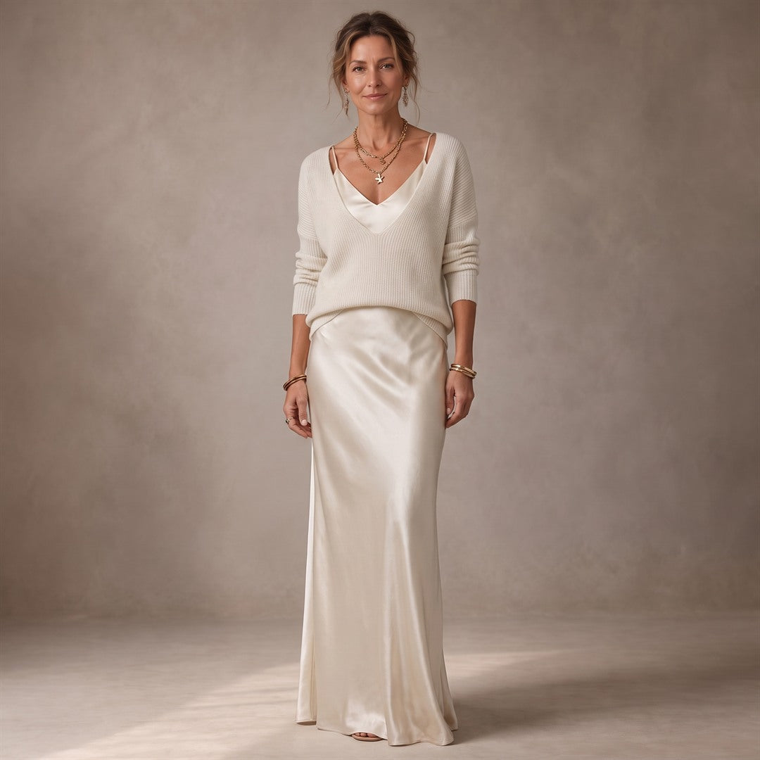 Anabel | Vestido Midi Satinado Elegante