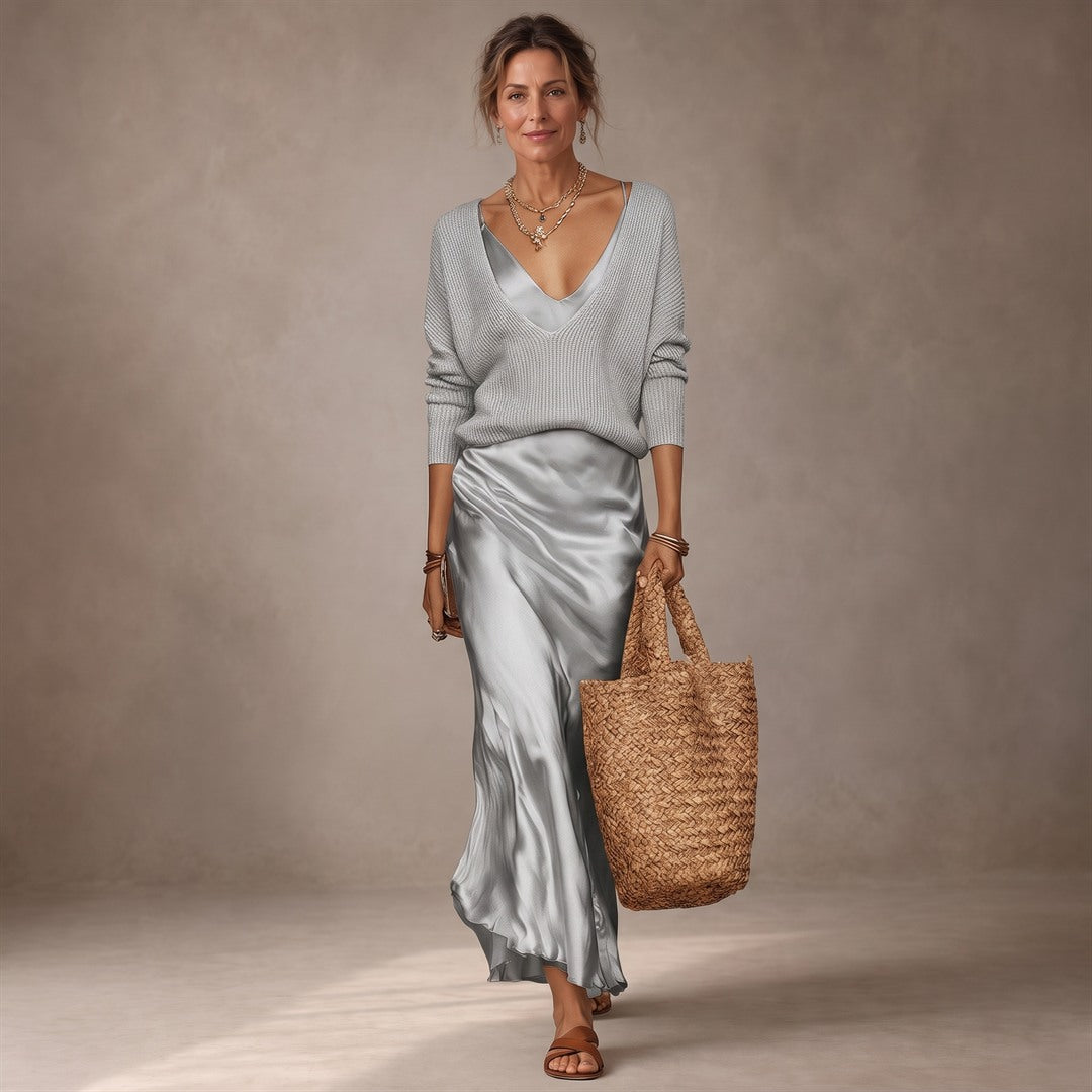 Anabel | Vestido Midi Satinado Elegante