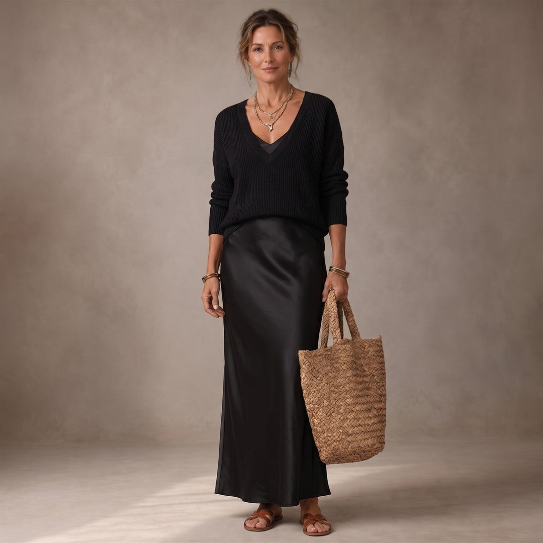 Anabel | Vestido Midi Satinado Elegante