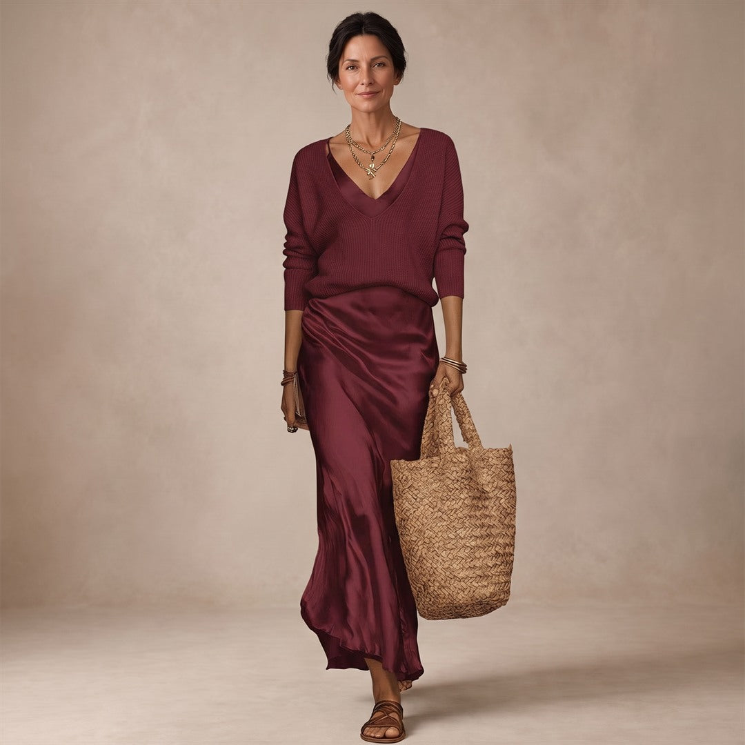 Anabel | Vestido Midi Satinado Elegante
