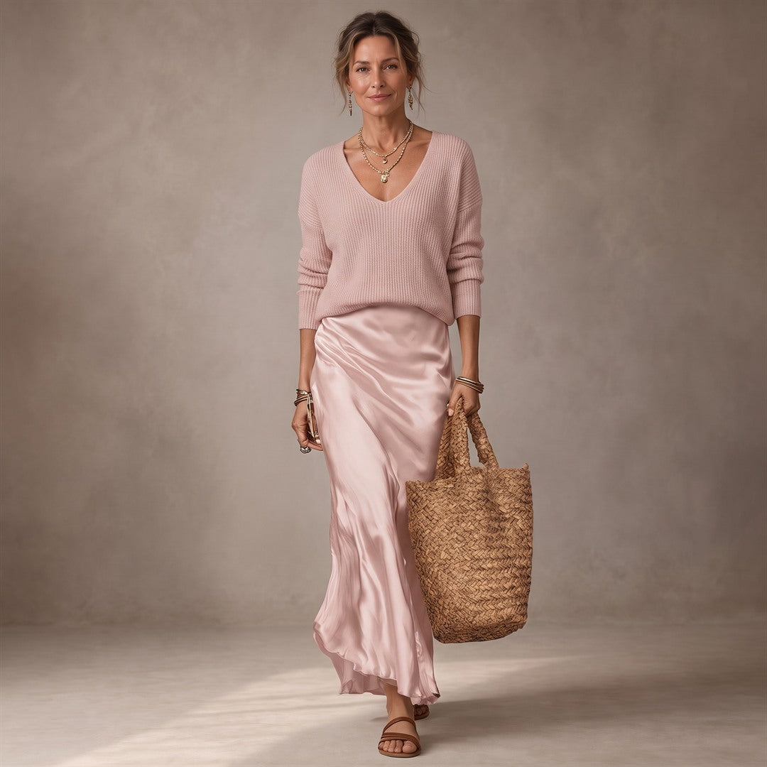 Anabel | Vestido Midi Satinado Elegante