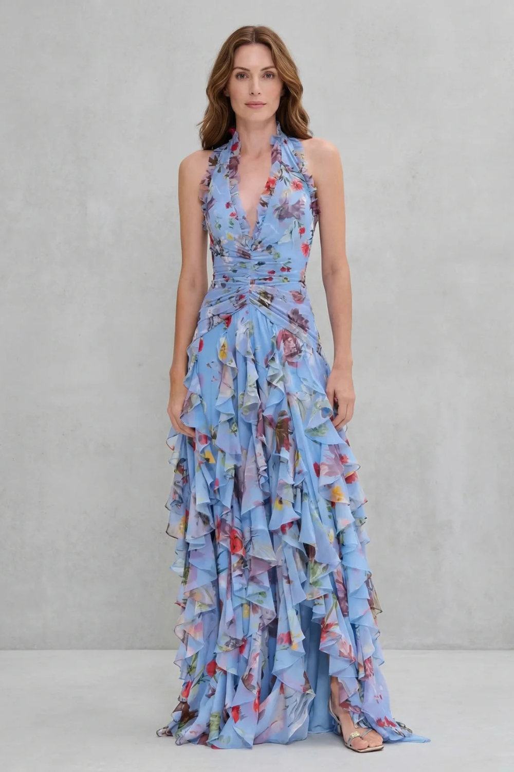 Rosaura | Vestido Largo con Cascada de Rosas