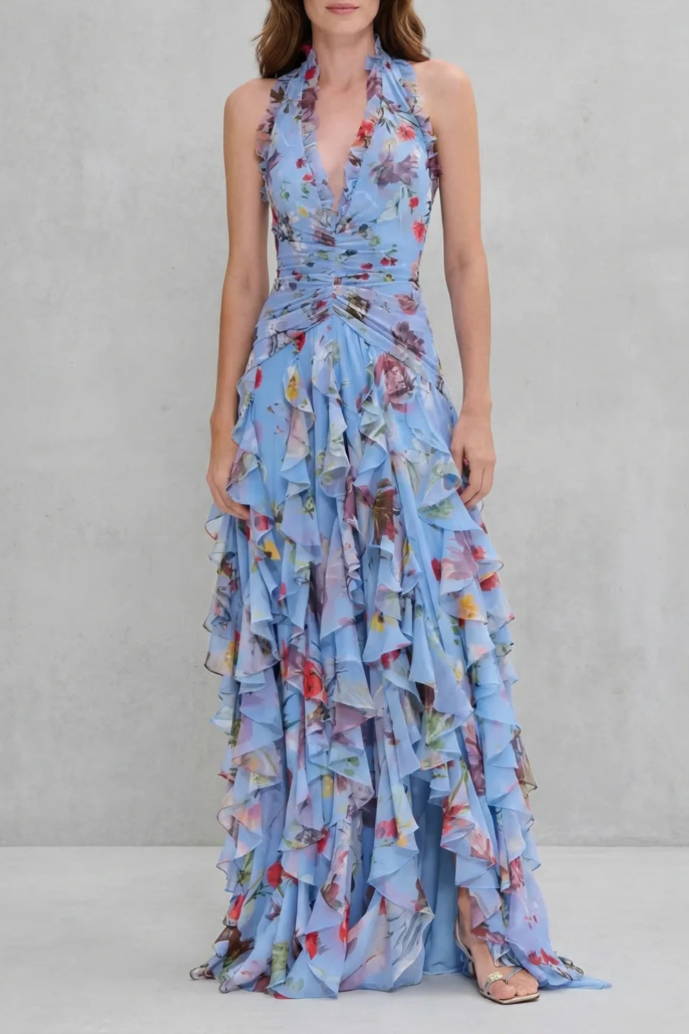 Rosaura | Vestido Largo con Cascada de Rosas