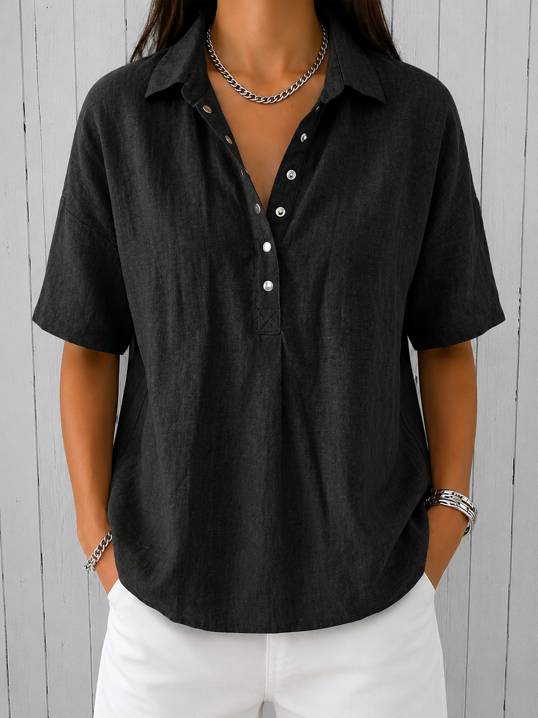 Raquel | Blusa con cuello y botones
