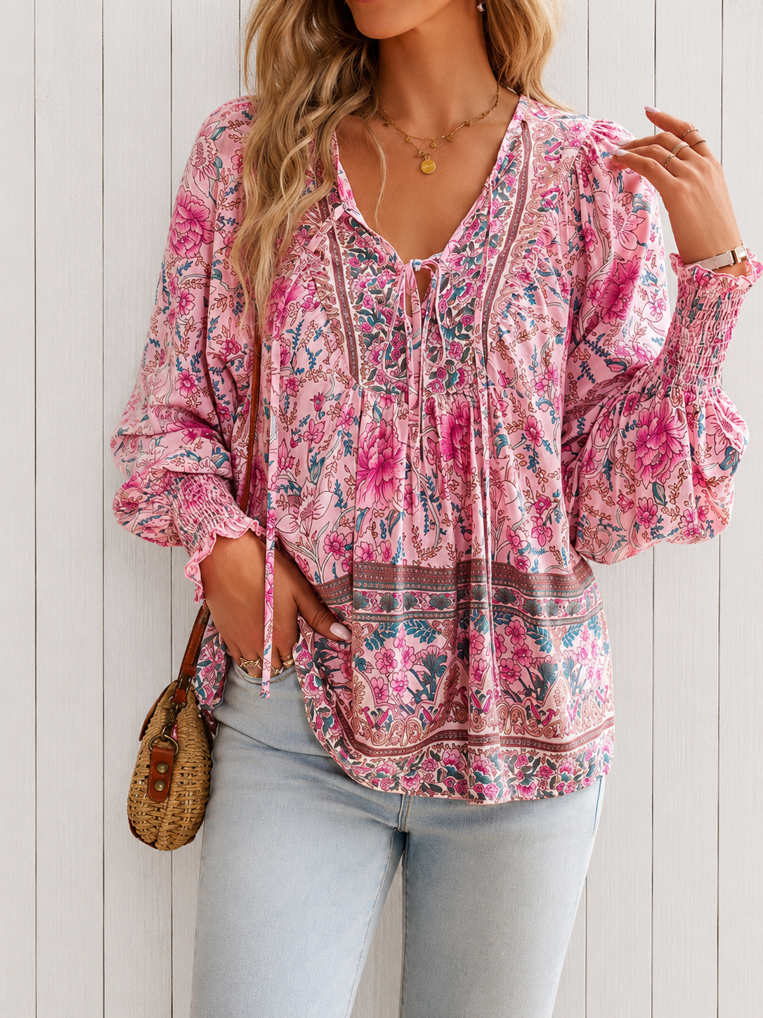 Aurora | Blusa elegante de estampado floral