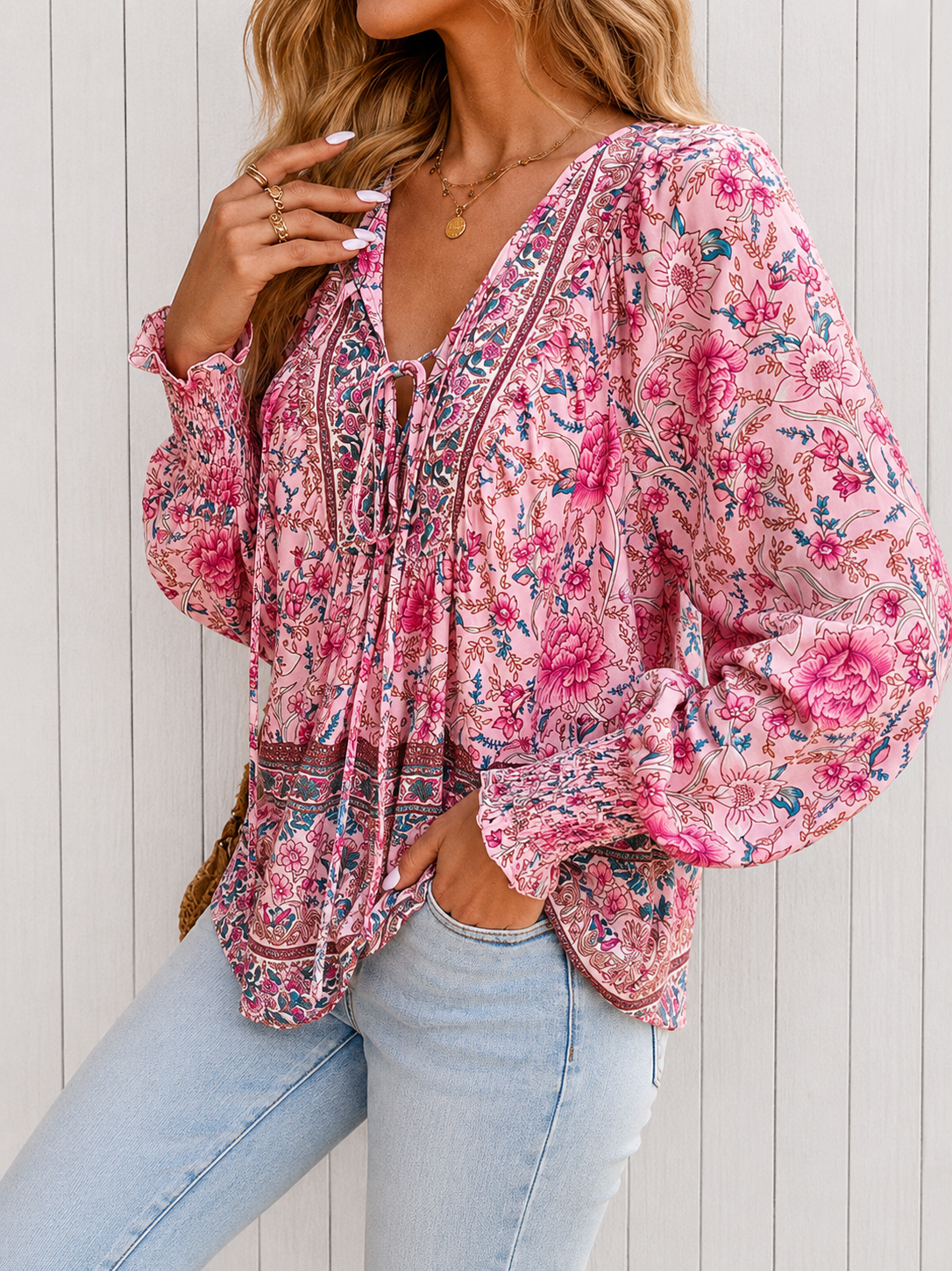 Aurora | Blusa elegante de estampado floral