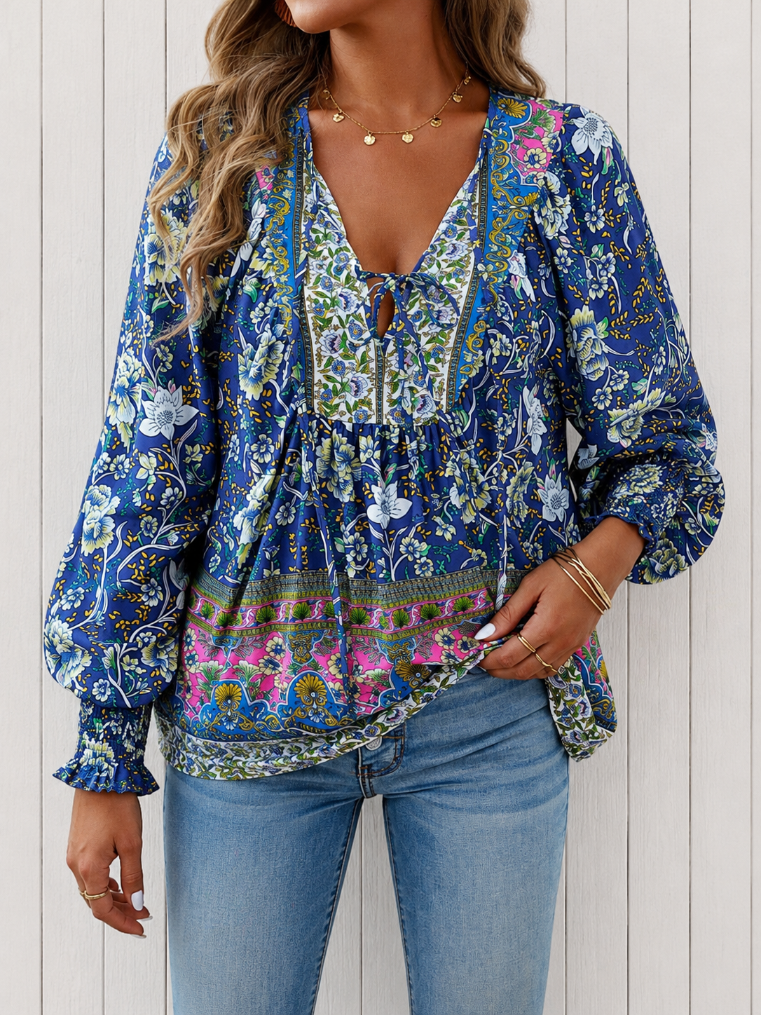 Aurora | Blusa elegante de estampado floral