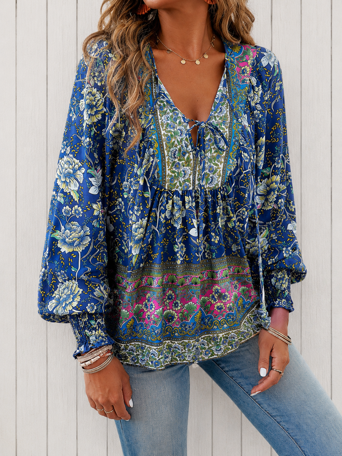 Aurora | Blusa elegante de estampado floral