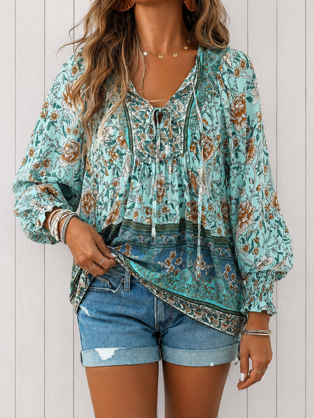 Aurora | Blusa elegante de estampado floral