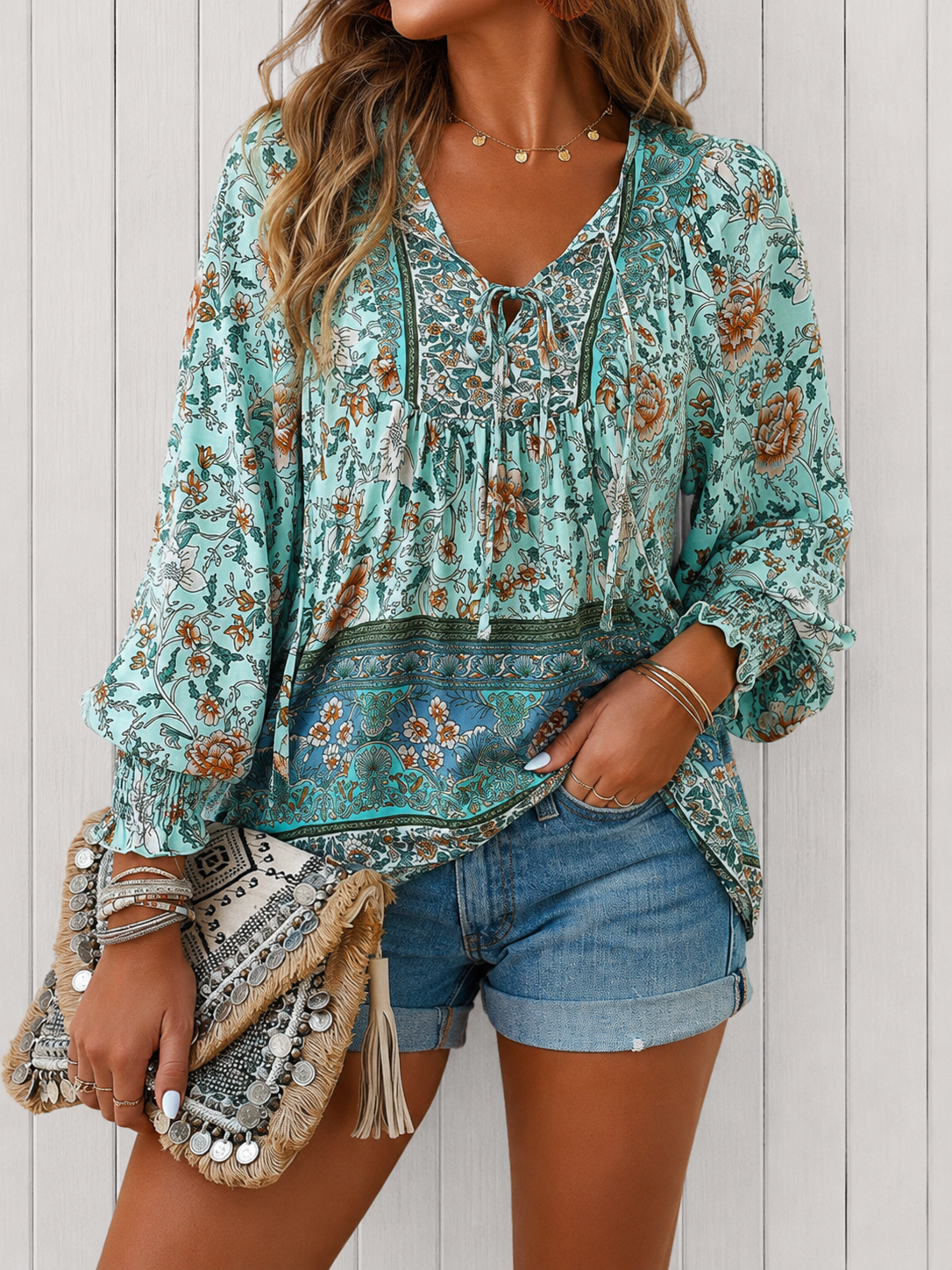 Aurora | Blusa elegante de estampado floral