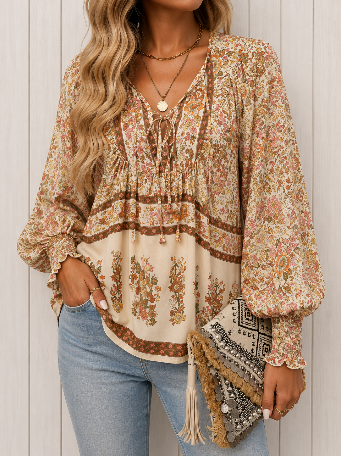 Aurora | Blusa elegante de estampado floral