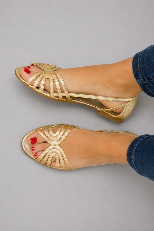 Leonor | Sandalias Doradas Luz de Verano