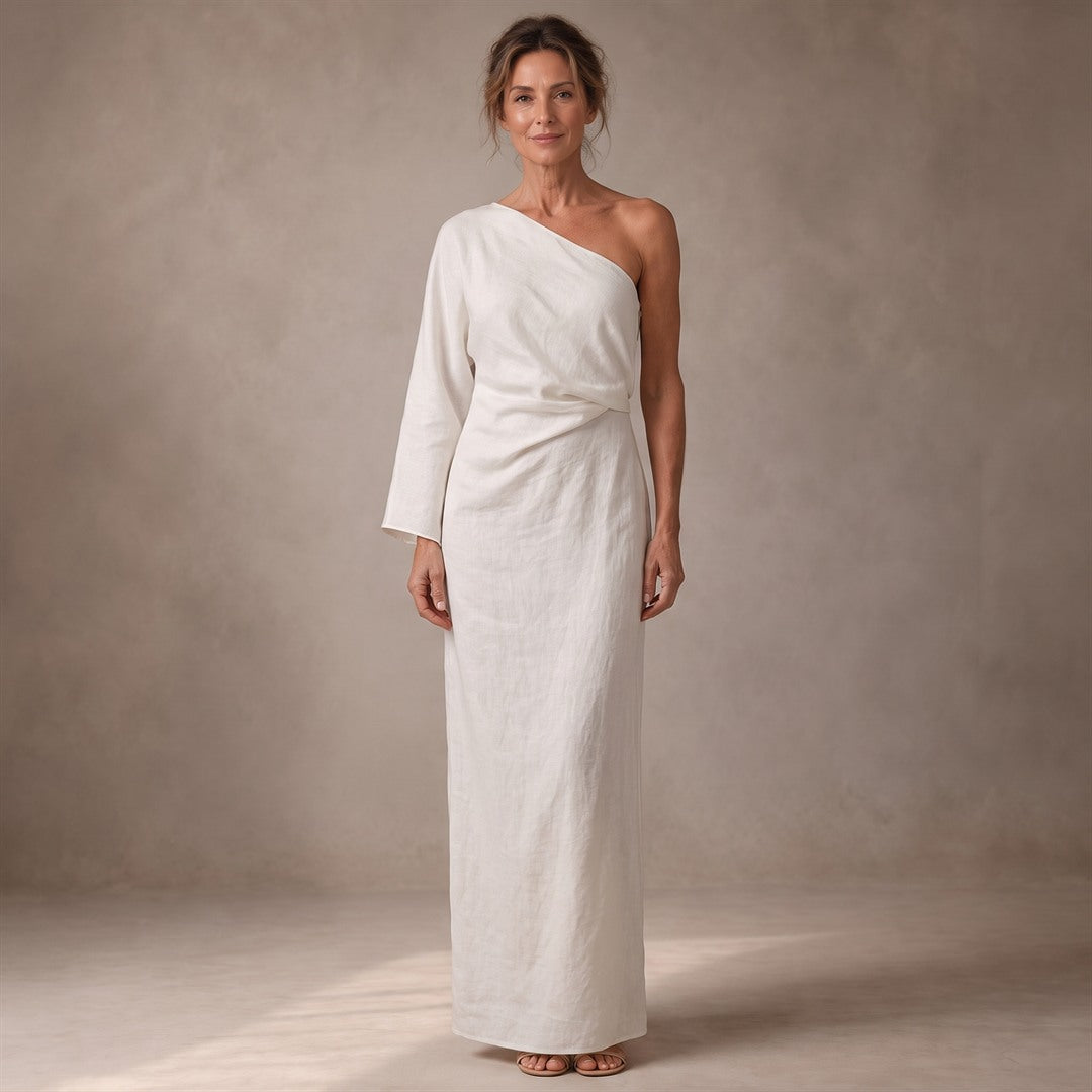 Elisa | Vestido Maxi Asimétrico y Elegante