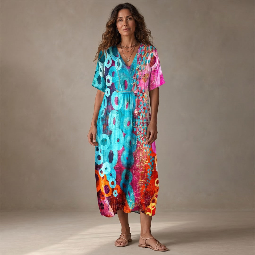 Eugenia | Vestido de Verano Tie-Dye de Colores Vibrantes