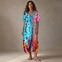 Eugenia | Vestido de Verano Tie-Dye de Colores Vibrantes