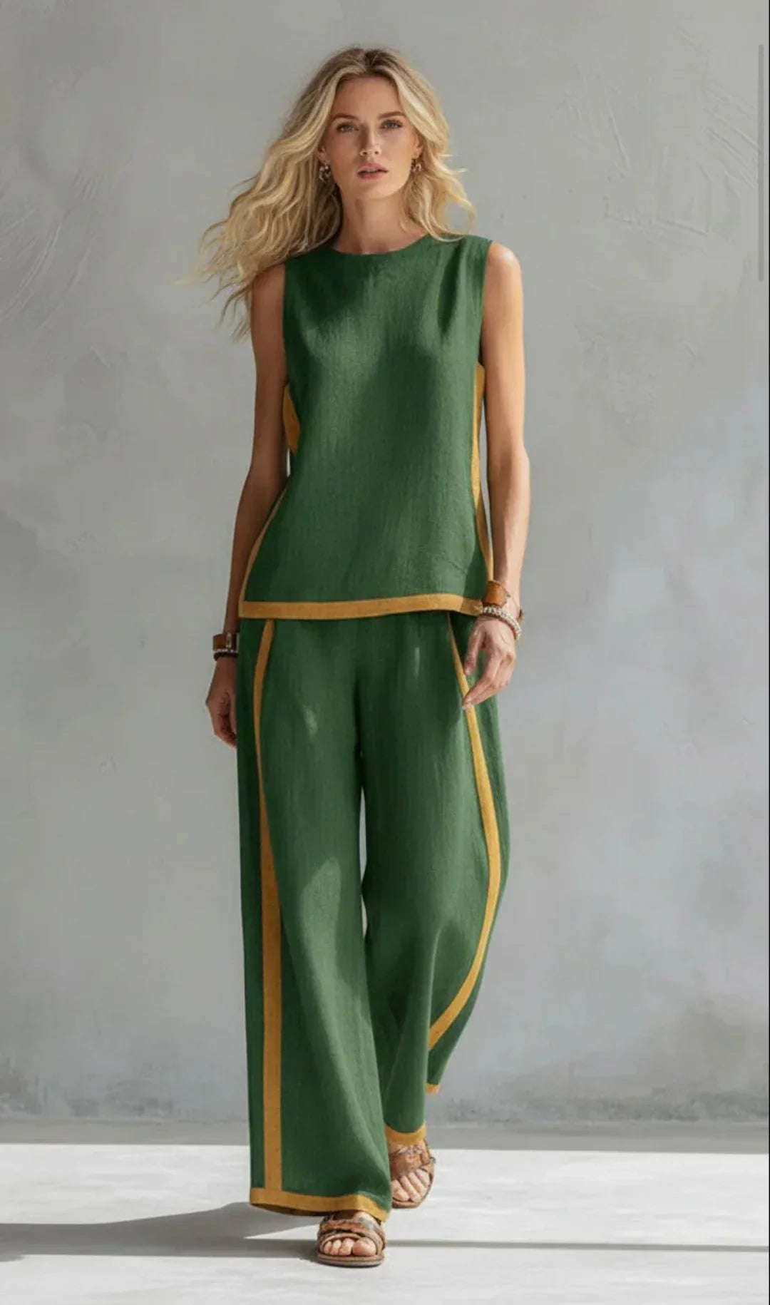 Úrsula | Conjunto de chaleco y pantalón con acabado bicolor