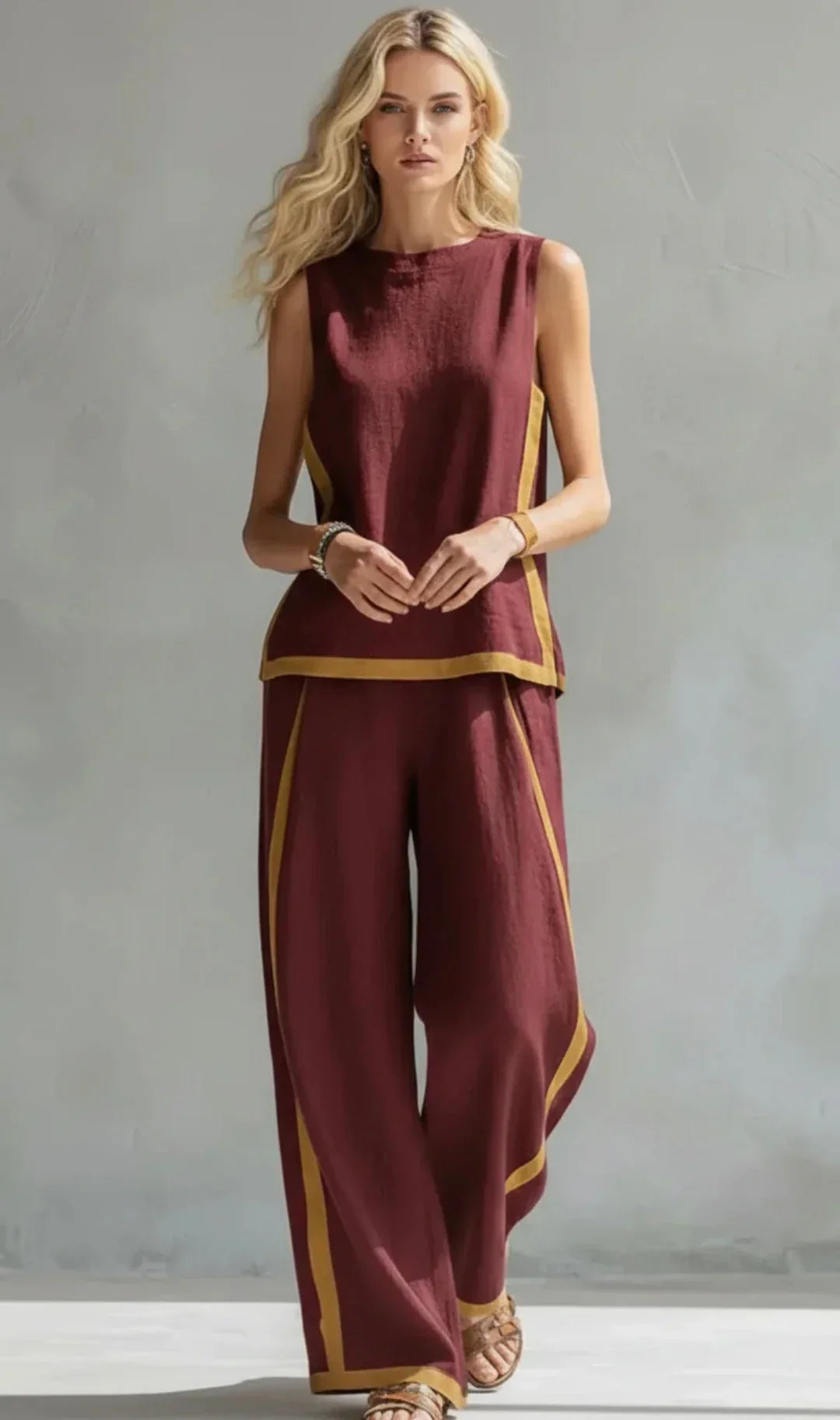 Úrsula | Conjunto de chaleco y pantalón con acabado bicolor