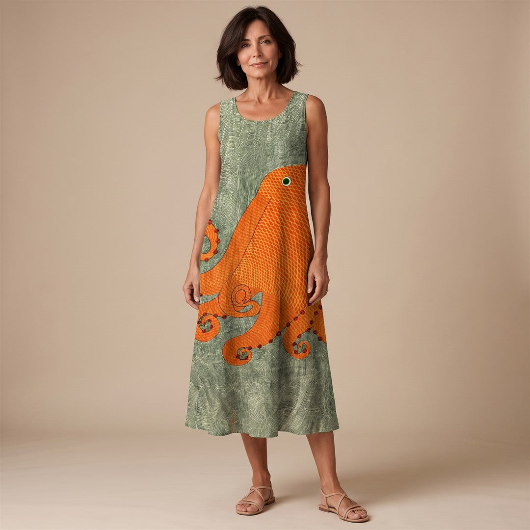Lidia | Vestido Midi Oceánico