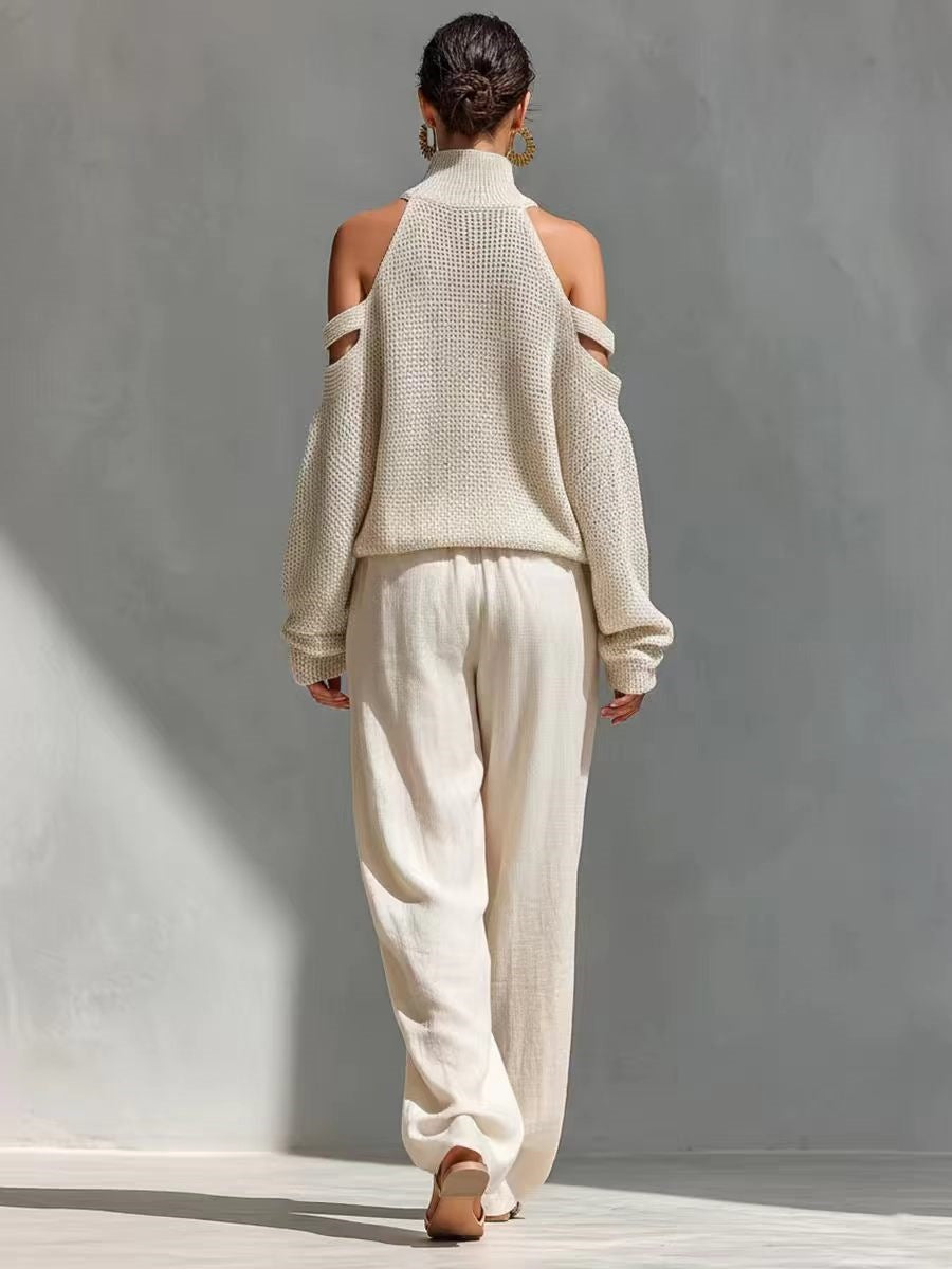 Paloma | Conjunto de punto y lino a la moda
