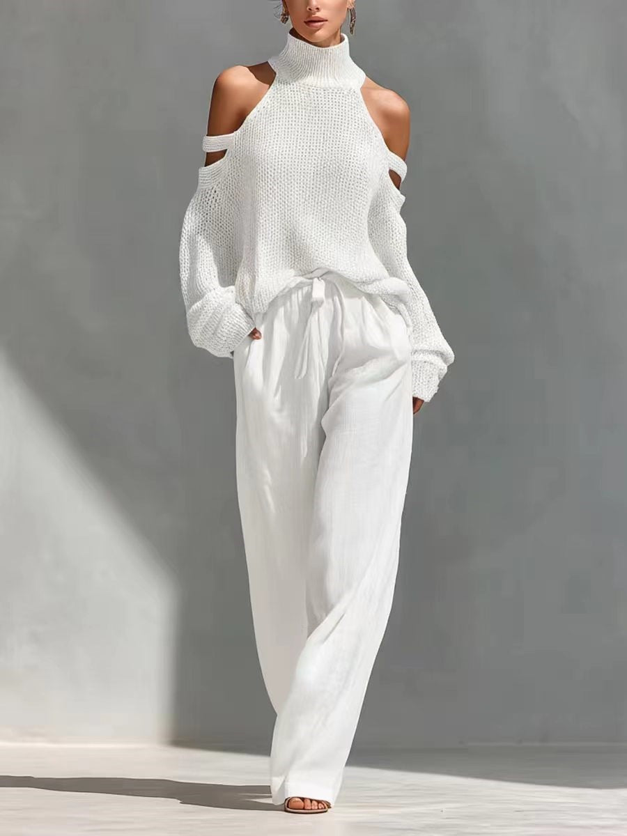 Paloma | Conjunto de punto y lino a la moda