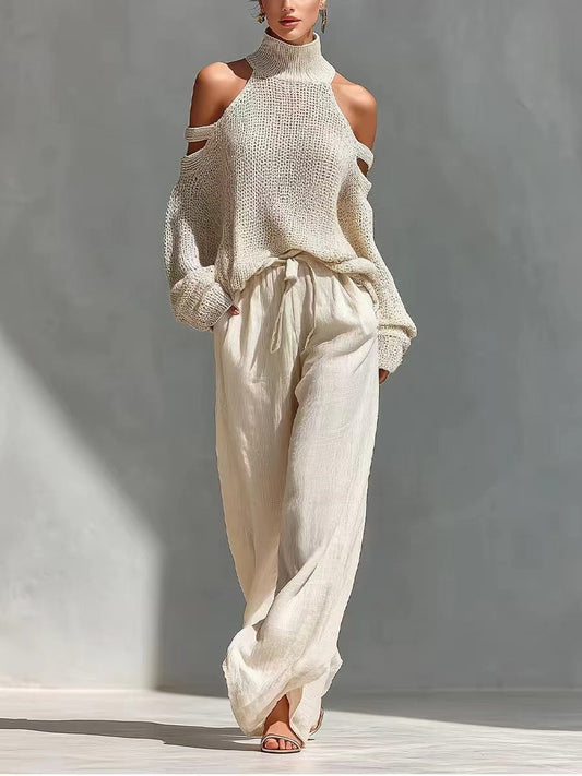Paloma | Conjunto de punto y lino a la moda